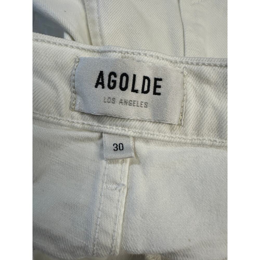 Agolde JEANS Riley High Rise Crop Button Fly Size 30 Distressed Pocket‎ EUC - Picture 15 of 16